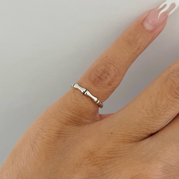 Sterling silver bamboo toe ring, bamboo ring, silver toe ring, silver bamboo - Picture 9 of 11